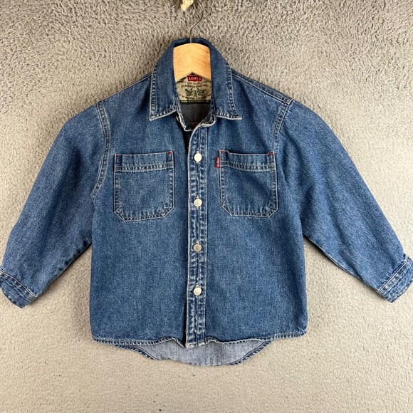 Levi's Other - Levis Kids Medium Wash Blue Denim Button Down Shirt Size 6